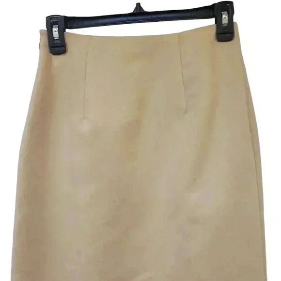 Wanko Women's Ivory Poly Faux Sueded Studded Lined Straight Pencil Straight Skir - Picture 6 of 9